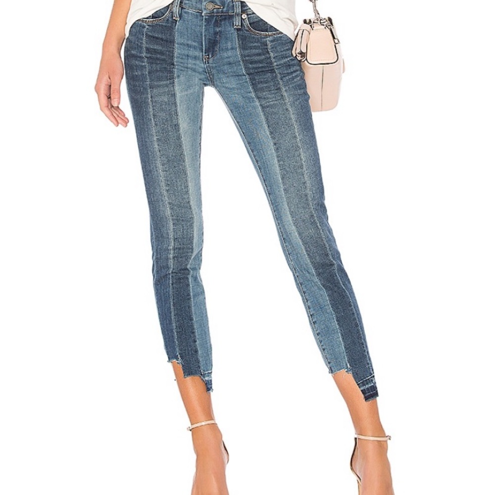 BlankNYC High Low Patch Ankle Jeans